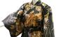 Preview: Damen Kimono Morgenmantel Drachen Tiger schwarz-braun